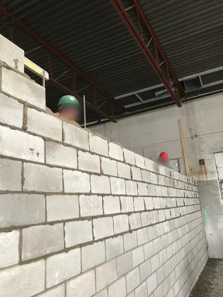 Laying block, interior wall