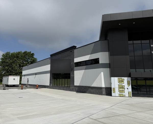 Black brick and block base, commercial retail