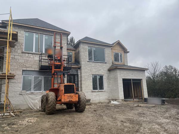 Stone veneer, two-storey home