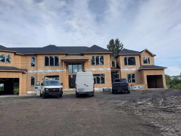 Wood framing, large custom home